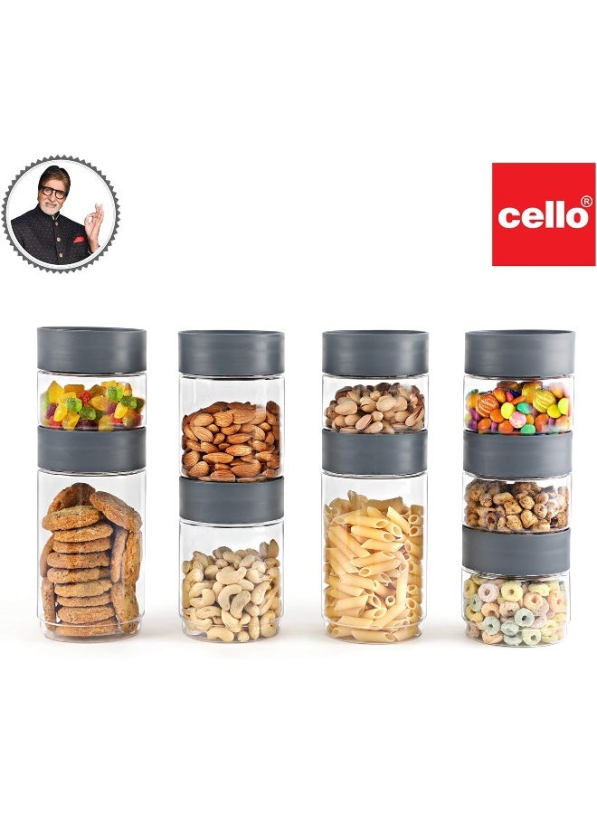 Cello Modustack Plastic Container, 9-Pieces, Grey - Image 2