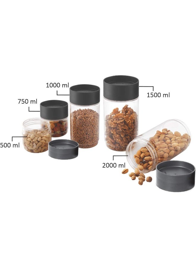 Cello Modustack Plastic Container, 9-Pieces, Grey - Image 4