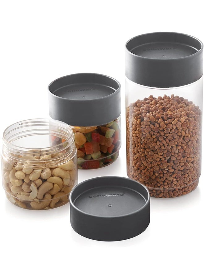 Cello Modustack Plastic Container, 9-Pieces, Grey - Image 5