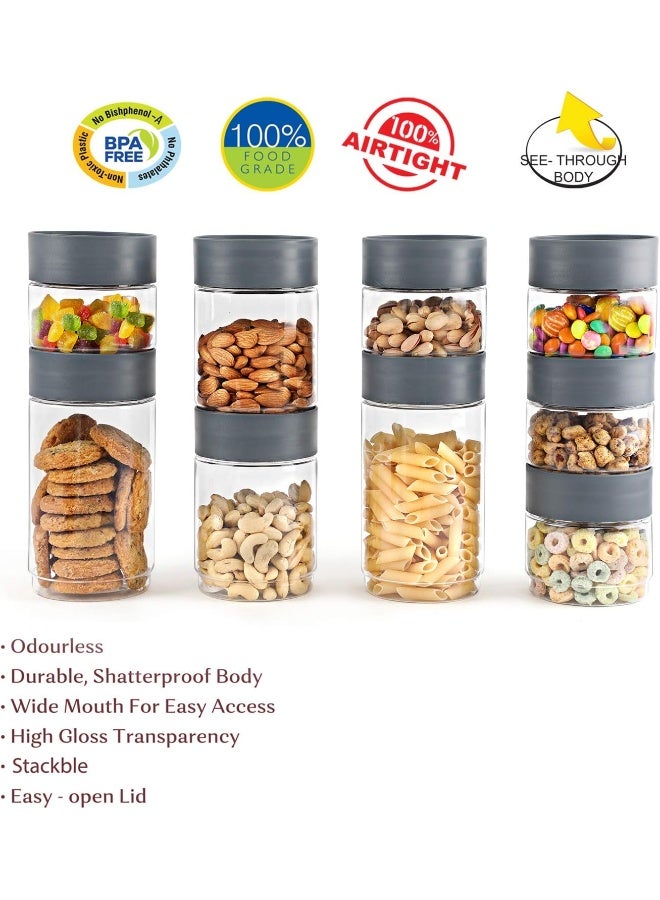 Cello Modustack Plastic Container, 9-Pieces, Grey - Image 3