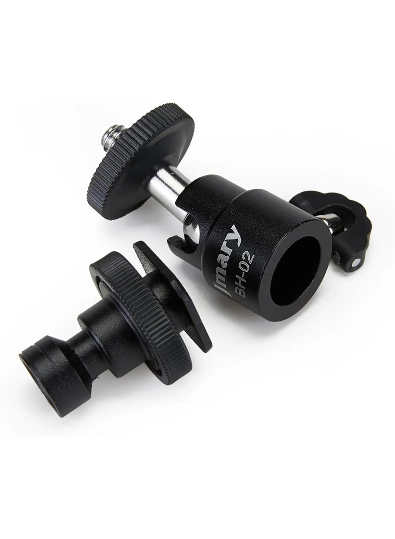 جيه ماري حامل ثلاثي معدني للكاميرا مع رأس كروي 360 درجة BH-02، تصميم معدني احترافي للتحكم الدقيق والسلس، متوافق مع الحامل الثلاثي والحامل الأحادي بموصل UNC 1/4، خفيف الوزن وسهل الحمل، مثالي للتصوير الفوتوغرافي الاحترافي أثناء السفر، وتصوير المناظر الطبيعية، والصور الشخصية، ومقاطع الفيديو - Image 2