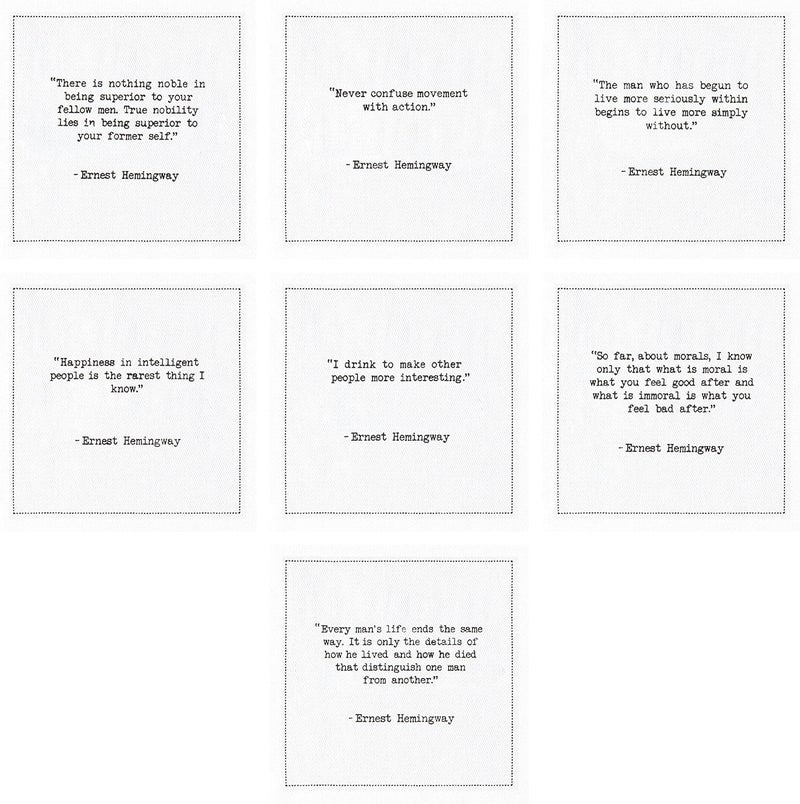 Five Star Napkins Hemingway Quotes White Cotton Cocktail Napkins Beverage Napkins Bar Napkins Cloth Napkins Party Napkins Events Holidays Weddings Birthdays Disposable 45 x 45 50x - Image 4