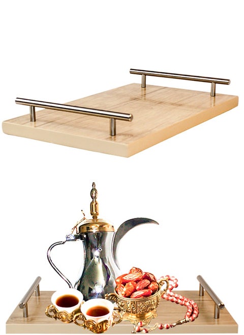 Wooden Serving Tray With Handles For Serving Coffee, Tea, Dessert, Snack, Etc, Stylish Serving Tray, Decor Serving Platters, Decorative Trays for Home Décor and Servings, High Quality, Perfect Size