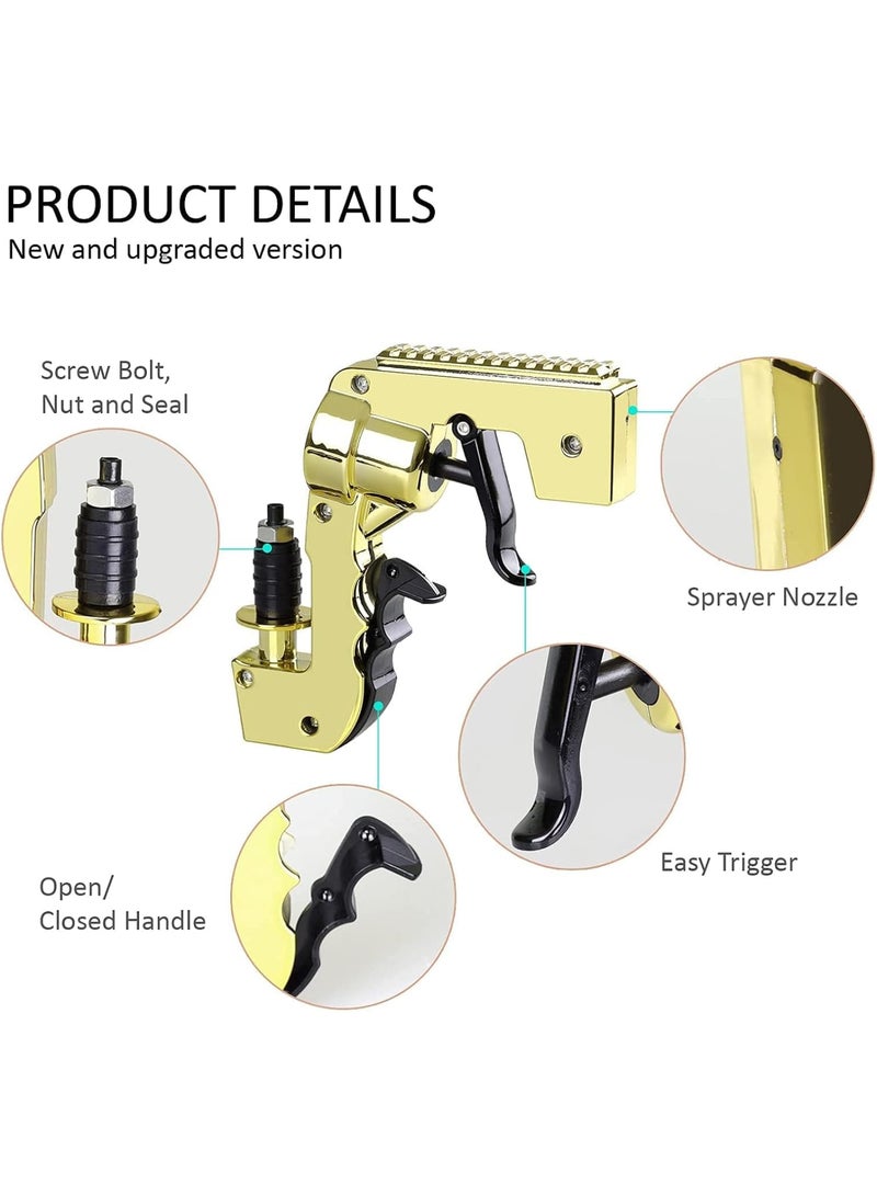 Champagne Gun Shooter, Adjustable Champagne Spray Gun, Sprayed Under Without Air Pressure, for Swimming Pool, Beach, Birthday Wedding Party Bar Tool, Gold - Image 2