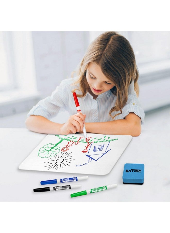 ذا ميجا ديلز مجموعة سبورة مسح جاف للأطفال وأقلام تحديد قابلة للمسح الجاف، سبورة صغيرة قابلة للمسح الجاف، سبورة بيضاء، 4 أقلام تحديد قابلة للمسح الجاف برأس رفيع وممحاة صغيرة قابلة للمسح الجاف، سبورة بيضاء صغيرة وأقلام تحديد قابلة للمسح الجاف مع ممحاة - Image 5