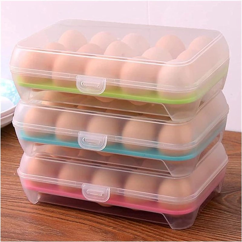 PRAMANTA 15 Grid Egg Holder for Refrigerator BPA Free Household Egg Fresh Storage Box Single Layer Chicken Egg Storage Container 1Pcs - Image 4
