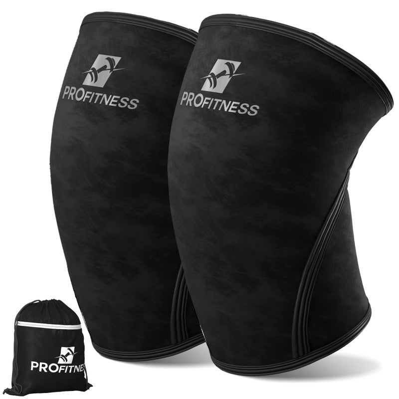 ProFitness Lifting Knee Sleeves Men Women HighPerformance Knee Sleeves for Men weight lifting belt for men Women Weightlifting BlackBlack Large