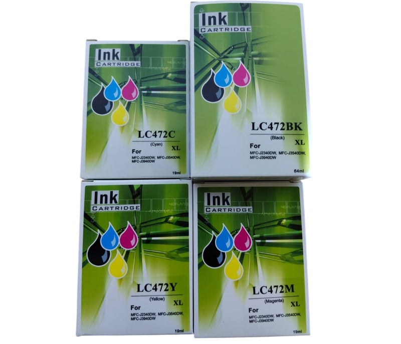 INK LC472XL LC472 472XL Premium Color Compatible Printer Ink Cartridge for Brother MFC-J2340DW MFC-J3540DW MFC-J3940DW. - Image 1