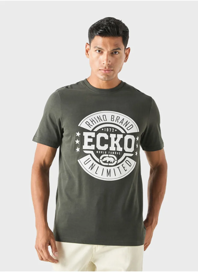 Ecko Unltd. Print T-Shirt With Short Sleeves