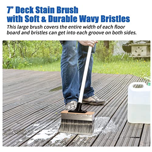 Genixart 7-Inch Deck Stain Brush Applicator for Applying Paints, Sealers on Wood, Fence, Brick, Concrete Walls - Heavy-Duty Outdoor Oil Staining Brush - Image 4