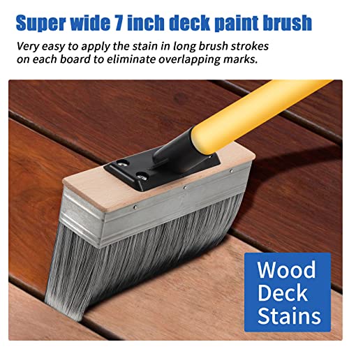 Genixart 7-Inch Deck Stain Brush Applicator for Applying Paints, Sealers on Wood, Fence, Brick, Concrete Walls - Heavy-Duty Outdoor Oil Staining Brush - Image 5