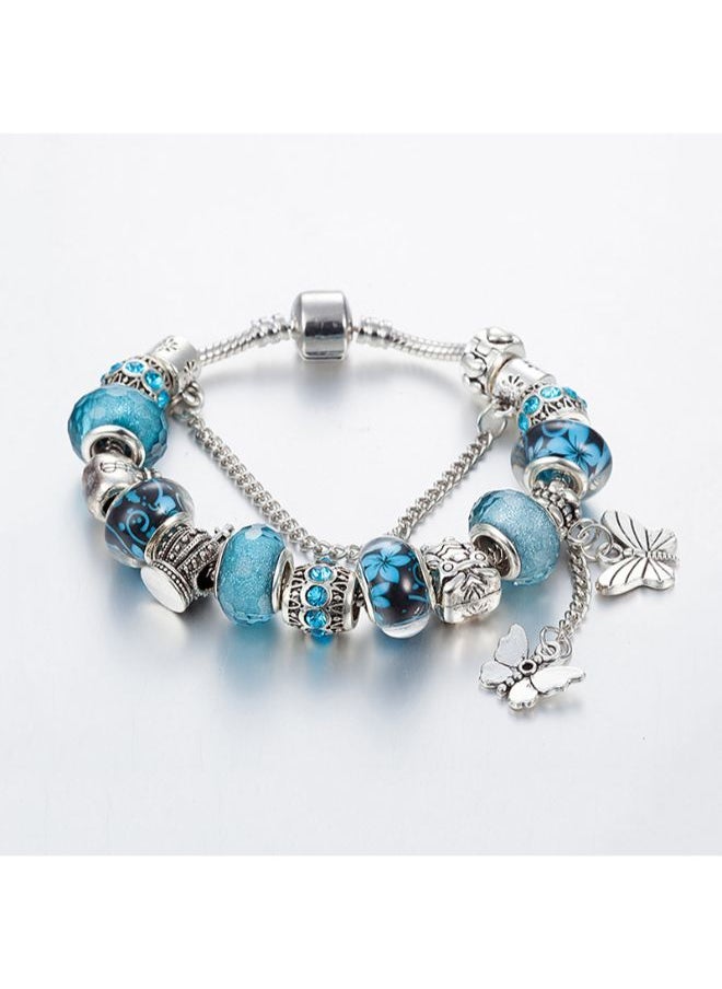 NIBEMINENT - Beaded Silver Plating Charm Bracelet - Image 1