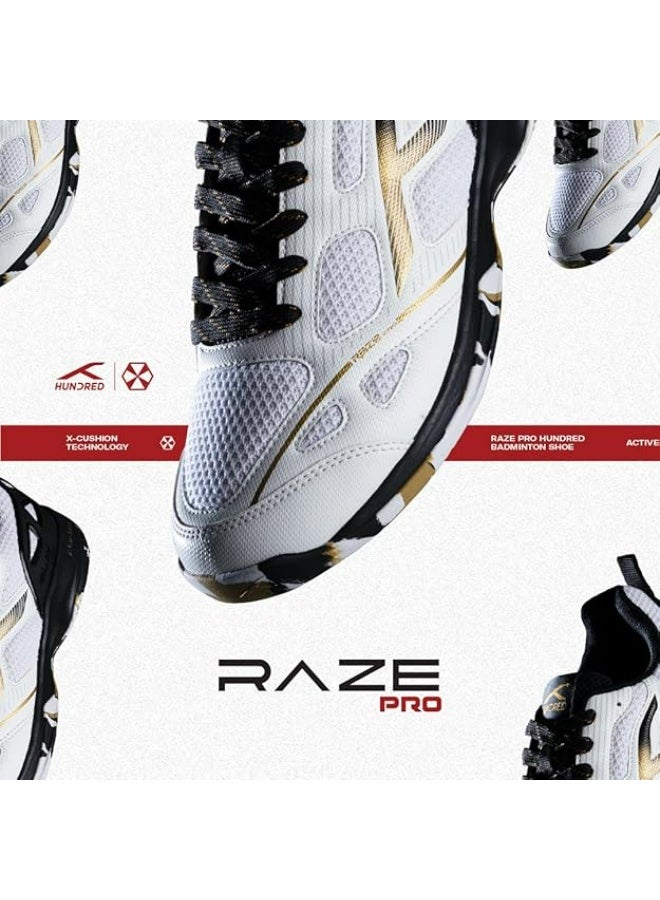 Hundred Raze Pro Badminton Shoes (Non Marking) | Also Indoor Sports | Lightweight, Breathable & Durable | X-Cushion | Active Grip Sole | Extended Heel Lock - Image 4