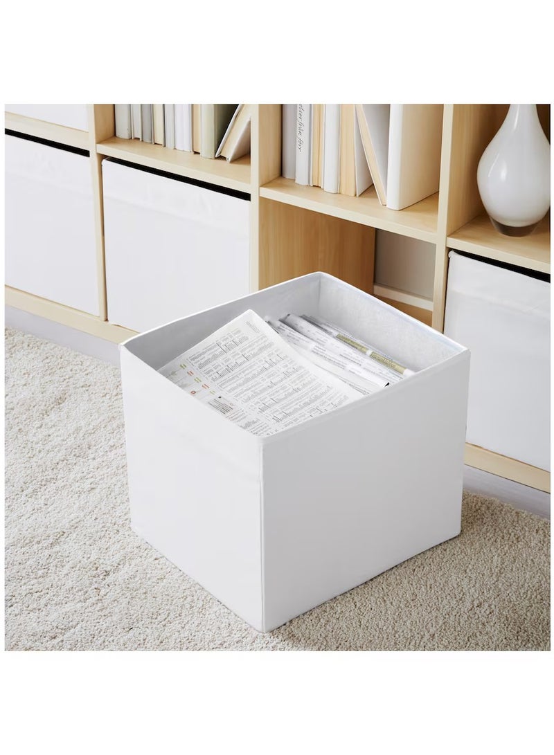 Fabric Storage Box, Closet Storage Organizers for Clothes, Storage Bins, Large Storage Boxes for Organizing Wardrobe Bookshelf, Organizer Box, White 33x38x33 cm  - Image 1