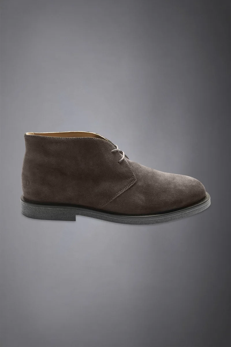 Doppelganger Brown 100% suede leather desert boots with rubber sole - Brown for Men | Best Price UAE