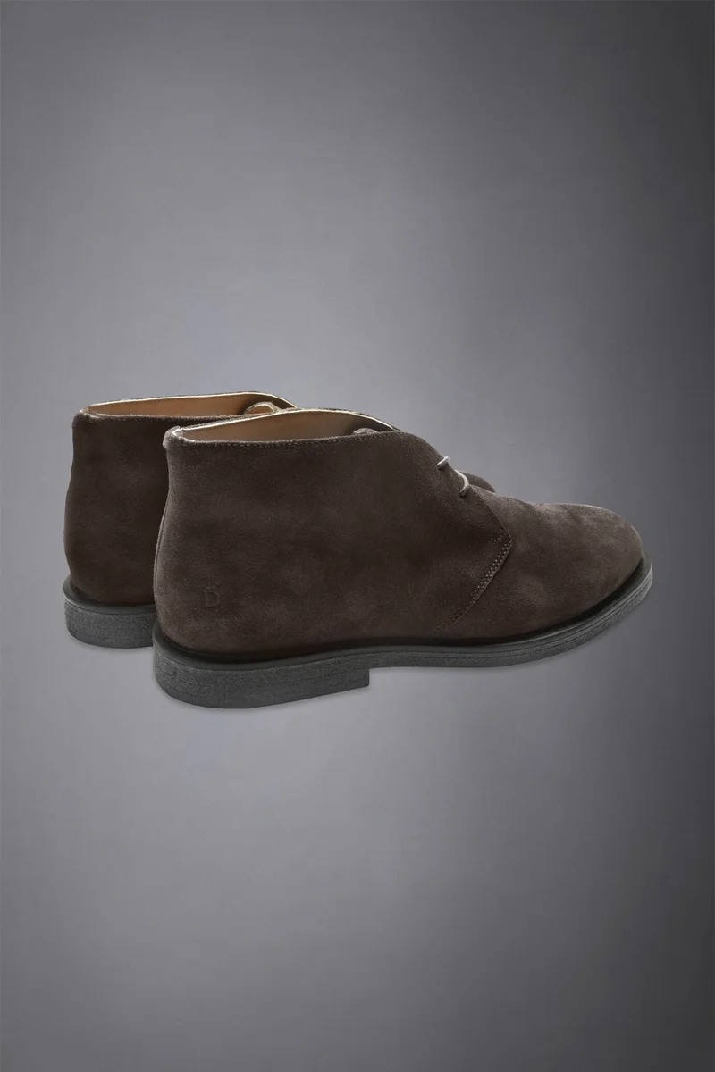 Doppelganger Brown 100% suede leather desert boots with rubber sole - Brown for Men | Best Price UAE