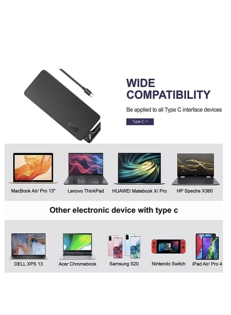 NovaTrends 65W USB Type-C Power Adapter for Lenovo, Dell, Samsung, HP Chromebooks & USB-C Laptops, AC Charger with Overcurrent and Overvoltage Protection - Image 2