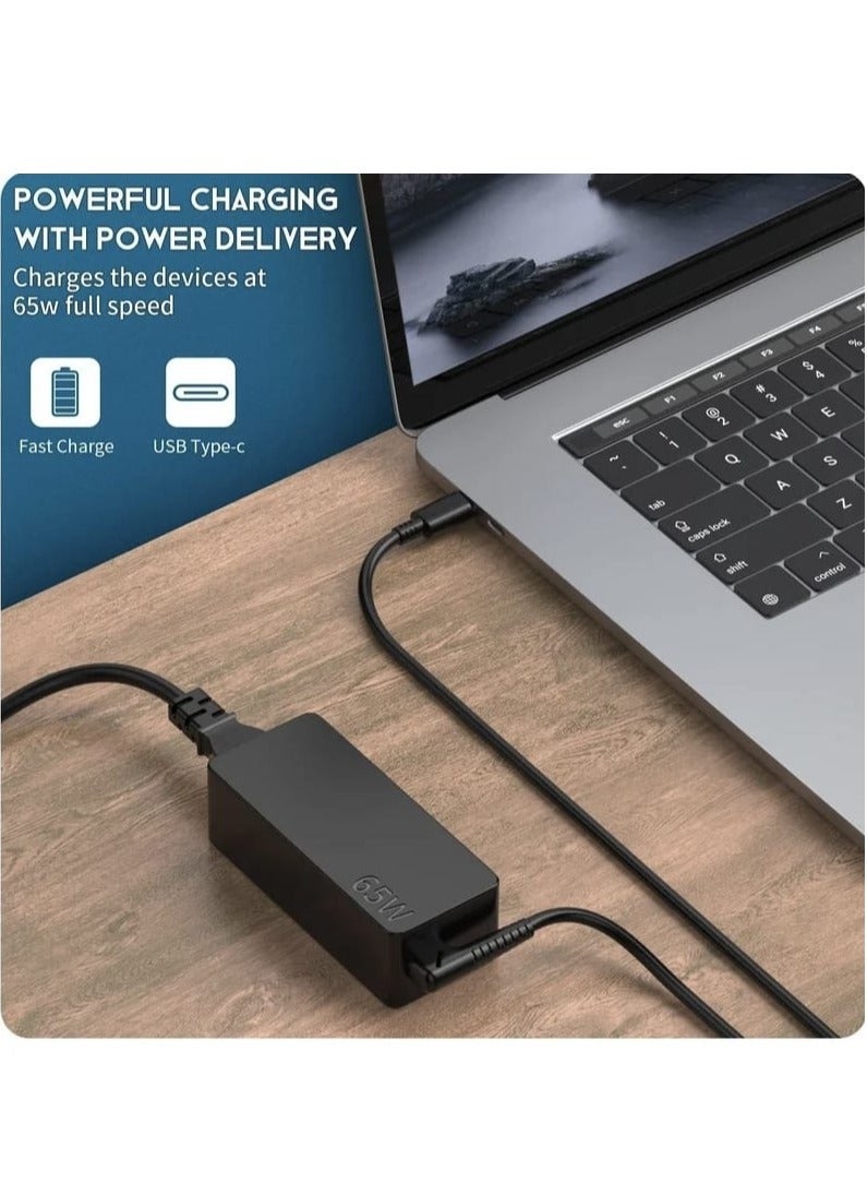 NovaTrends 65W USB Type-C Power Adapter for Lenovo, Dell, Samsung, HP Chromebooks & USB-C Laptops, AC Charger with Overcurrent and Overvoltage Protection - Image 3