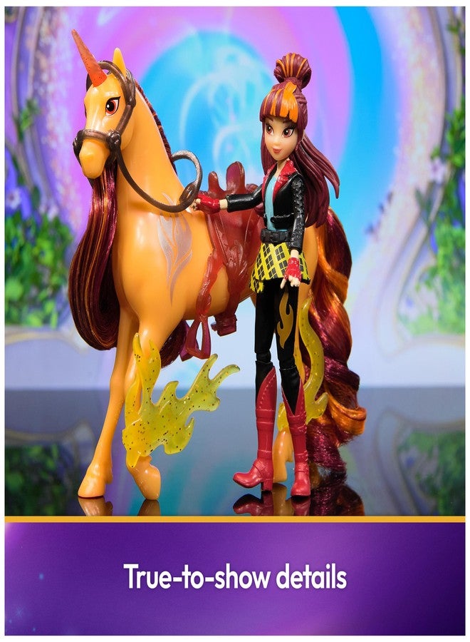 Unicorn Academy أكاديمية يونيكورن، مجموعة فالنتينا وسيندر لقوة الصداقة، فكرة هدية عيد الفصح، دمى وألعاب يونيكورن، تتضمن سرجًا شفافًا وملحقين للقوة - Image 3