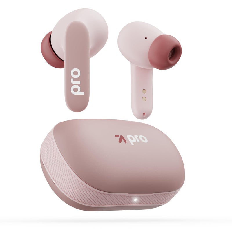 GOBOULT Y1 Pro Ear Buds Wireless 60H Playtime, 4 Mics Calling, 45ms Low Latency Gaming, Made in India,13mm Bass Driver Earbuds Buds TWS Bluetooth Wireless Earphone (Pink) - Image 2