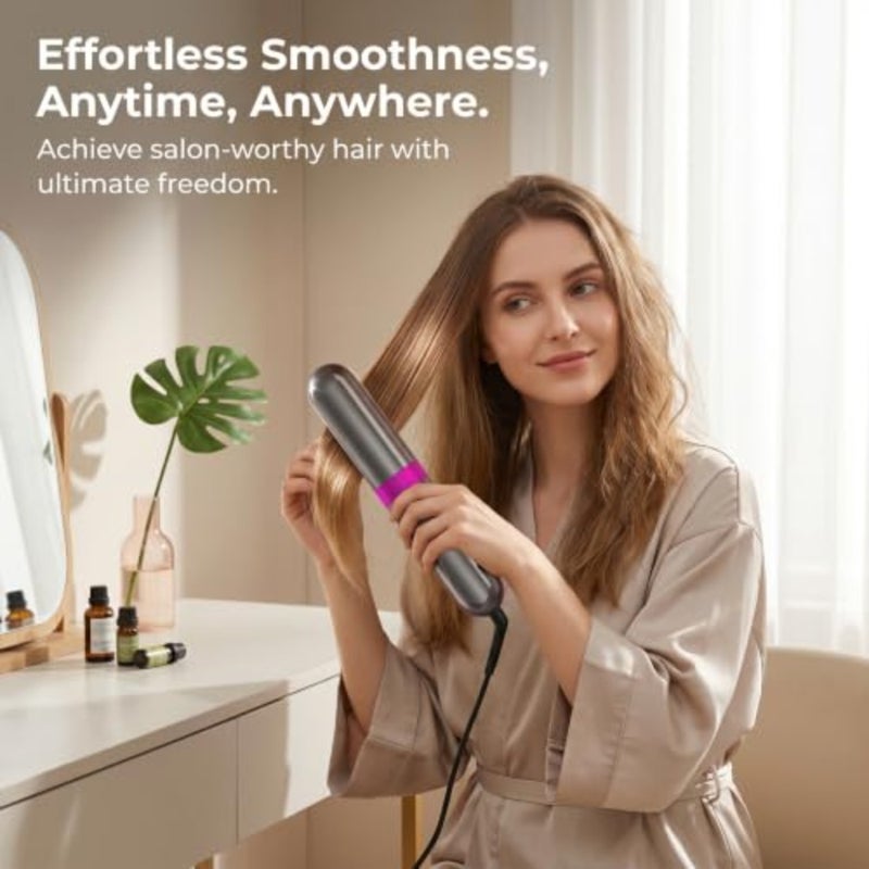 فرشاة تمليس الشعر اللاسلكية المطورة من Go Brush Pro 2026، أيونية مضادة للتجعد، تسخين سريع MCH، مضادة للحرق، 3 مستويات للحرارة، شحن سريع 4000 مللي أمبير من النوع C، أداة تصفيف محمولة للسفر للنساء - Image 4