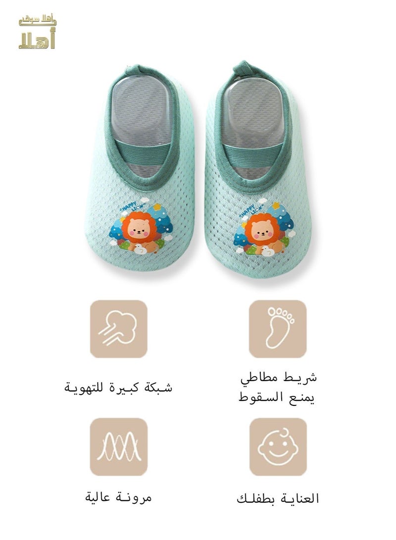 Kids Non-Slip Floor Socks with Silicone Sole – Lightweight & Breathable, 4 Animal Designs-Sandy Lion - Image 3