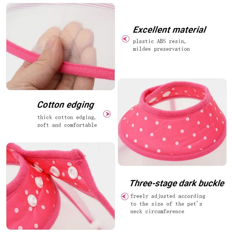 Andiker Pet Cone Recovery Dog Cone Adjustable Dog Collar Clear Padded Collar with Breathable Soft Edge, Plastic Puppy Cone Protect The Neck Surgery Recovery, Designed for Cats and Puppies (Medium, Pink) - Image 4