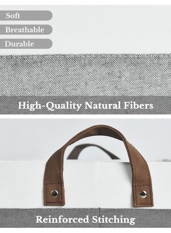 StorageWorks Storage Bins, Shelves Baskets for Organizing, Large Fabric Closet Organizers with Handles, Metal Frame, Gray and White, 2-Pack - Image 3