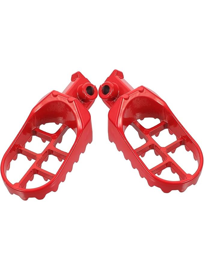 Red Motorcycle Foot Pegs for Front Footrest Teen Stylish Design Enhanced Grip Offroad 11x5x4cm - Image 1