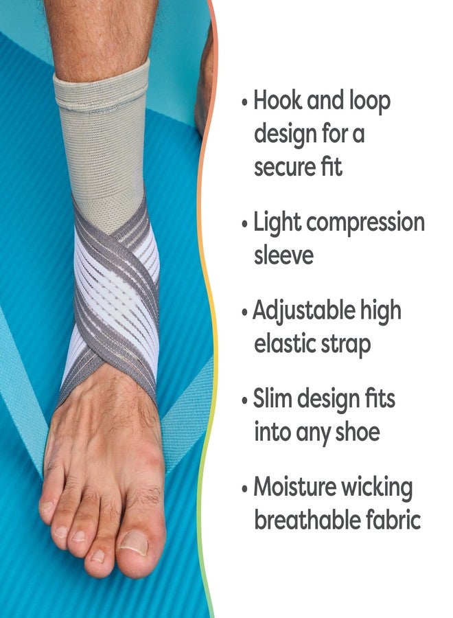 ZenToes Ankle Support Brace for Women and Men, Easy to Use Compression Sleeve with Adjustable Stabilizer Wrap, Wear with Shoes and Socks, Helps Prevent Sprained Ankle Injury - 1 Count (Gray, One Size) - Image 3