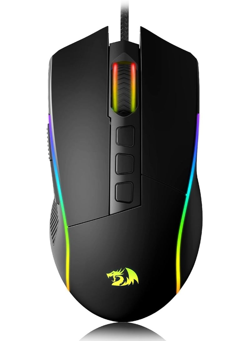 REDRAGON Plank M812-RGB Wired Gaming Mouse 16,000 DPI Optical Sensor, Mouse with Fire Button, Macro Editing Programmable RGB Ergonomic Mouse for Laptop/PC/Ma - Image 2