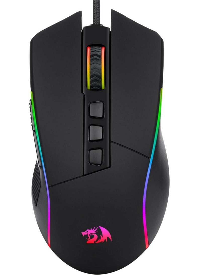 REDRAGON Plank M812-RGB Wired Gaming Mouse 16,000 DPI Optical Sensor, Mouse with Fire Button, Macro Editing Programmable RGB Ergonomic Mouse for Laptop/PC/Ma - Image 1