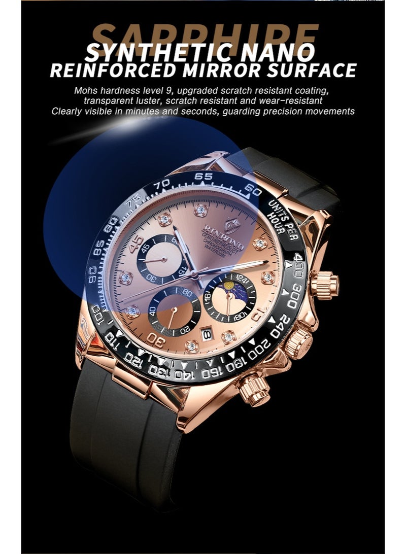 BINBOND Men's Multifunctional Sports Luminous Waterproof Quartz Watch - Image 5