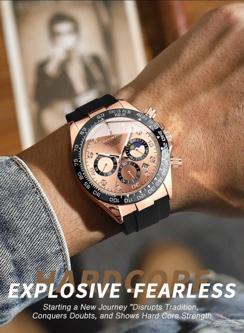 BINBOND Men's Multifunctional Sports Luminous Waterproof Quartz Watch - Image 3