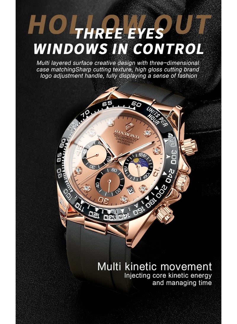 BINBOND Men's Multifunctional Sports Luminous Waterproof Quartz Watch - Image 2