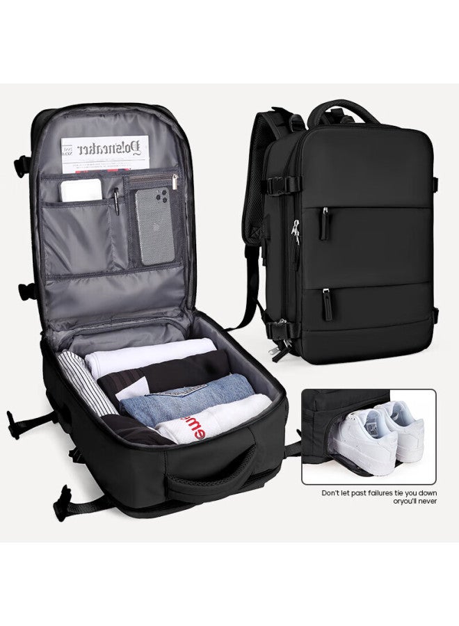 Landcase Large Capacity Backpack For Women And Men, Laptop Travel Luggage Bag, Shoulder Bag, School Bag, 1637 Black - Image 1