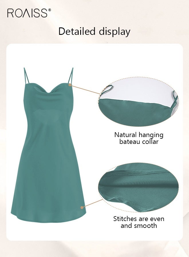 رويس مجموعة مكونة من قطعتين لبيجامات نسائية بتصميم عنق V تحتوي المجموعة على بدلة منزلية للنساء بنفس اللون وروب خارجي وعنصر دانتيل في النايتغاون - Image 3