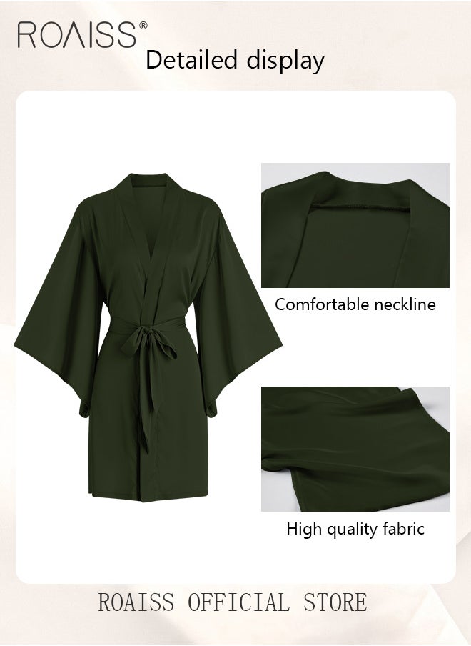 2-Piece Set of Women Pajamas with V-Neck Design Women Home Wear Set Same Color Outer Robe and Lace Element Nightgown - pzsku/Z63D9683467F0889DE1EFZ/45/_/1699610289/725674d2-00ff-4ef9-b5dd-94abd0f49312