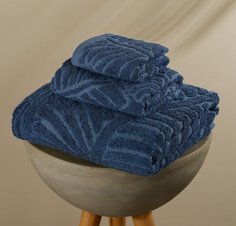 MUSA Banana Towels | 400 GSM Terry Towel Set of 3-1 Bath Towel | 1 Hand Towels | 1 Face Towels with Free Bag | Terry Towels for Bath Large Size | Towel for Men, Women (Midnight Blue) - Image 5