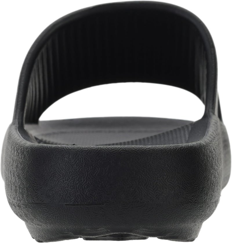 BRONAX Arch Support Slides for Women and Mens | Cushioned Thick Sole Pain Relief Slippers 9-10 Women/7.5-8.5 Men Black - Image 3