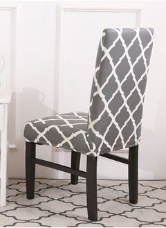 Sharpdo 6-Piece Set Modern Simple Mesh Print Elastic One-Piece Chair Cover For All Seasons  - Image 4