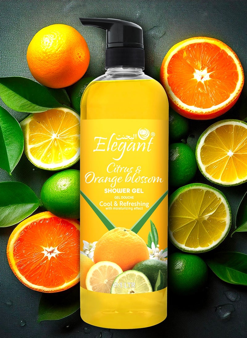 Elegant 6-Pieces Citrus & Orange Blossom Shower Gel 1 Liter - Image 2