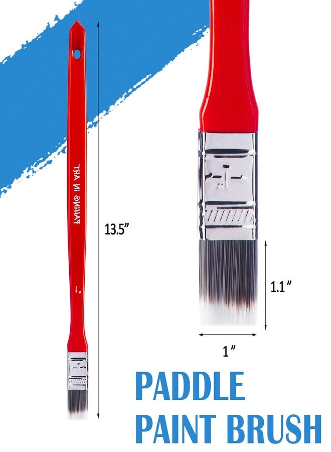 Falling in Art Flat Paddle Paint Brush with Long Handle, Large Scale Brush for Oil and Acrylic Paints, 1 Inch - Image 2