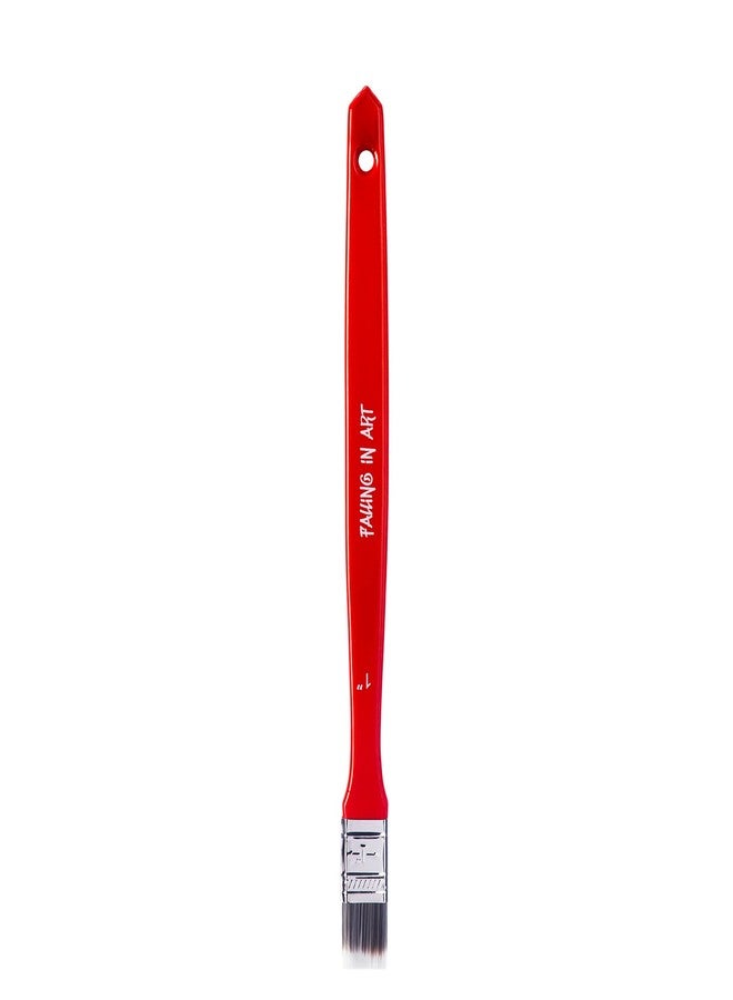 Falling in Art Flat Paddle Paint Brush with Long Handle, Large Scale Brush for Oil and Acrylic Paints, 1 Inch - Image 1
