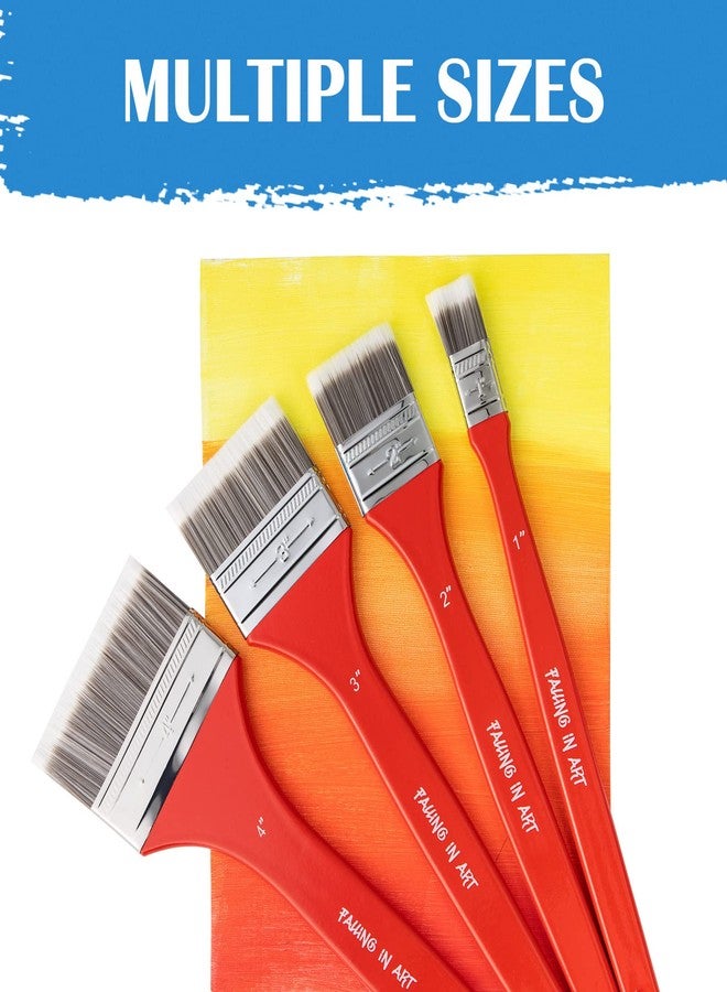 Falling in Art Flat Paddle Paint Brush with Long Handle, Large Scale Brush for Oil and Acrylic Paints, 1 Inch - Image 5