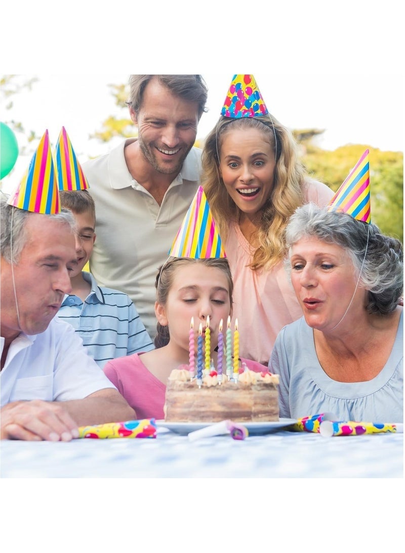 12-Count Rainbow Birthday Candle with Holders Colourful Spiral Long Cake Candles for Birthday Wedding & Cake Decorations - Image 4