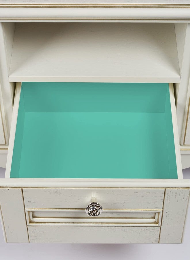 CHIHUT Thicken Matte Aqua Green Peel and Stick Wallpaper 17.7"x100" Waterproof Stain Resistant Removable Vinyl Contact Paper for Cabinets Shelf Liners Drawers Renter Friendly Solid Green Wallpaper - Image 5