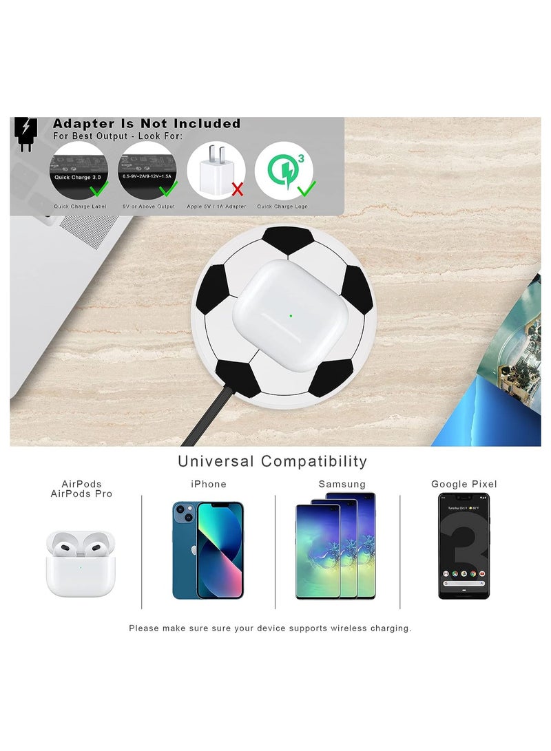 KASTWAVE Wireless Charger, Football World Cup Wireless Phone Charger Pad, 15W Fast Wireless Phone Charger for iPhone 14/13/12/11/X, Samsung Galaxy S22/S21/S20, AirPods, Wireless Charging Mat - Image 2