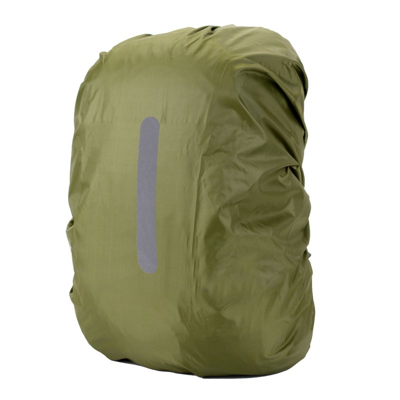 Backpack Rain Cover Waterproof Dirt Tear Resistant Light Weight High Visibility Reflective Backpack Cover OD Green L (For 45-55L) - Image 2