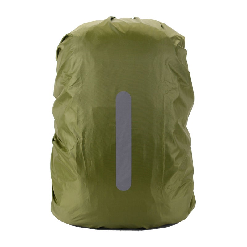 Backpack Rain Cover Waterproof Dirt Tear Resistant Light Weight High Visibility Reflective Backpack Cover OD Green L (For 45-55L) - Image 1